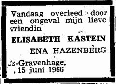 Obituary Elisabeth Kastein