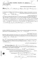 Land patent of J.A. Willink purchasing land in Allegan County, MI