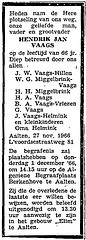Obituary Hendrik Jan Vaags
