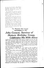 John Corscot, survivor of historic birthday group, celebrates his 85th alone